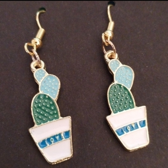 LOVE Cactus Dangle Earrings - Picture 2 of 6